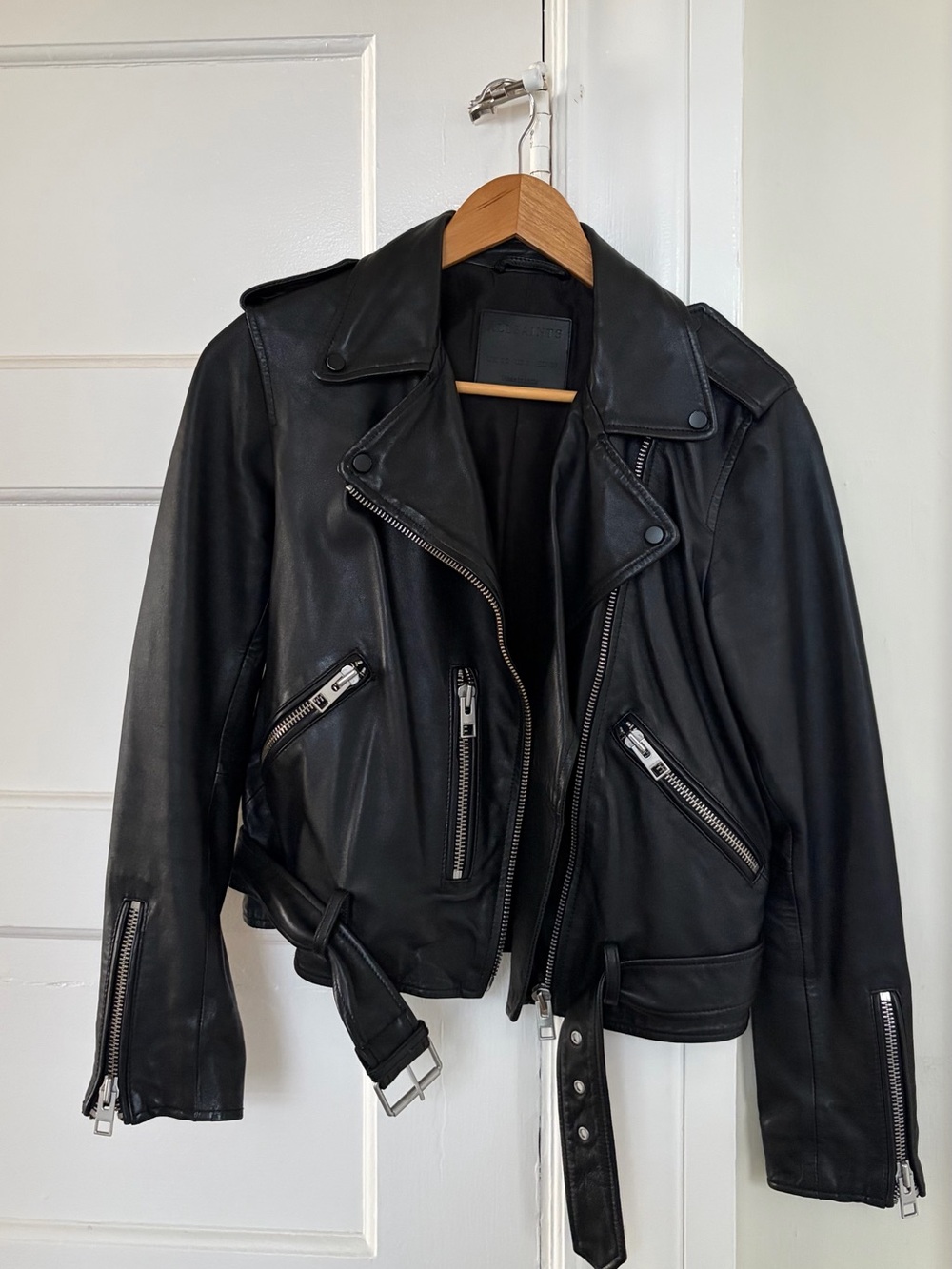 AllSaints Balfern Leather Jacket (Black) - Picture 7 of 8